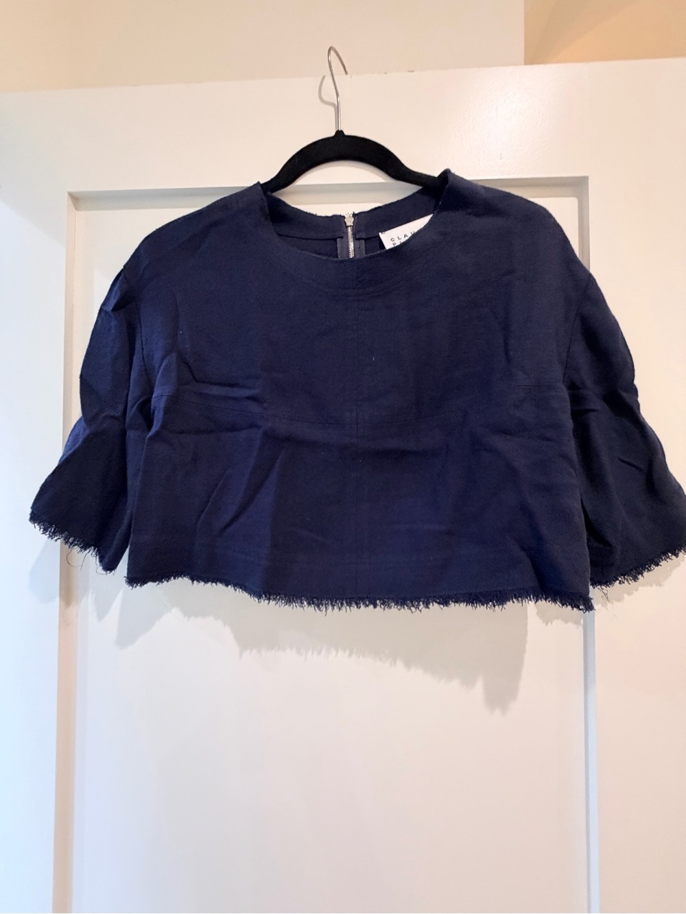 Claudie Pierlot Paris Cropped Navy Blouse - Size FR 34/ US XS